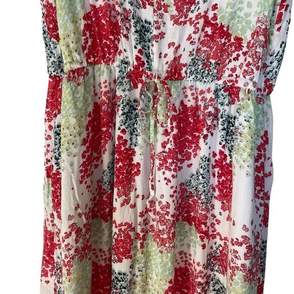 Lucky Brand Floral Drawstring Waist Long Maxi Dress Women’s Large, Sleeveless - Picture 4 of 5
